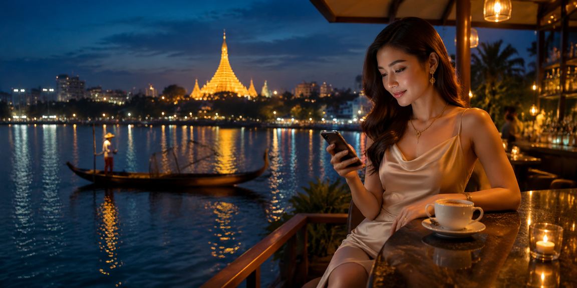 ရန်ကုန်မြို့တွင် မိုဘိုင်းဖုန်းမှ စလော့ကစားနေကြသော ကျောင်းသူများ